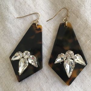Tortoiseshell and Rhinestone Earrings